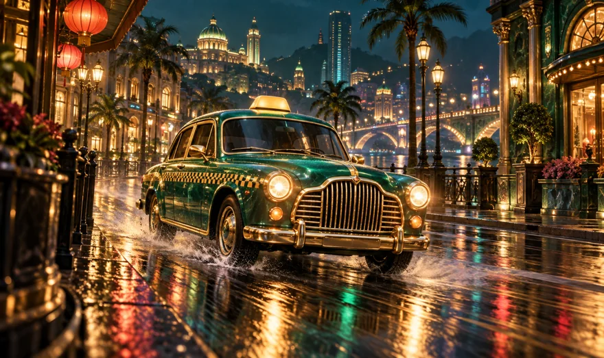 Happy Taxi အတွက် theme concept illustration