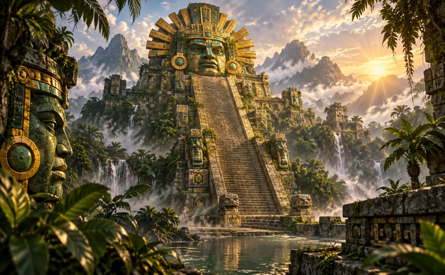 Mayan Empire အတွက် theme concept illustration