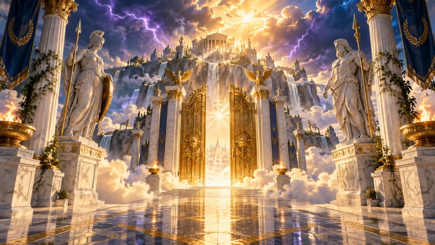 Gates of Olympus အတွက် theme concept illustration